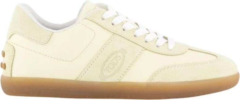 TOD'S Low-Top Sneakers Dames Cassetta Sneaker Geel Beige in wit