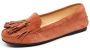 Tod's Donker Antiek Suède Loafer met Franje - Thumbnail 1