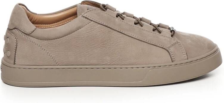 Tod's Donker Beige Nubuk Leren Sneakers