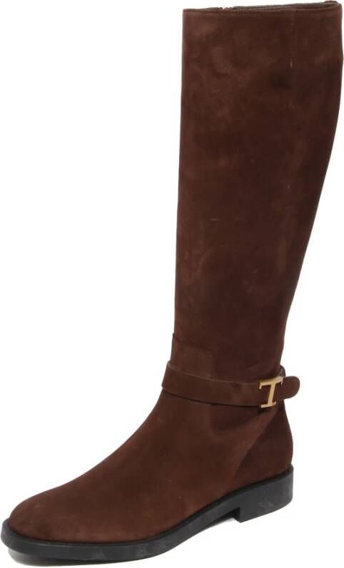 Tod's Donker Suède Platte Laars