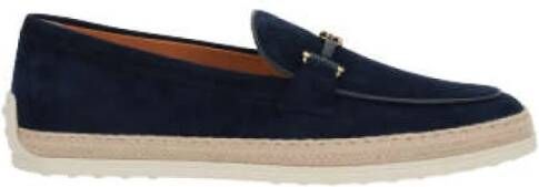 TOD'S Donkerblauwe Suède Mocassins Blue Dames