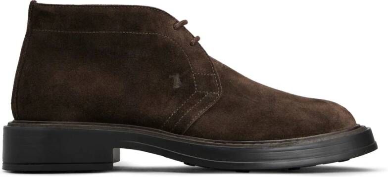 Tod's Donkerbruine woestijnlaarzen met monogram - Foto 2