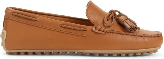 Tod's Bruine Leren Loafers met Strik