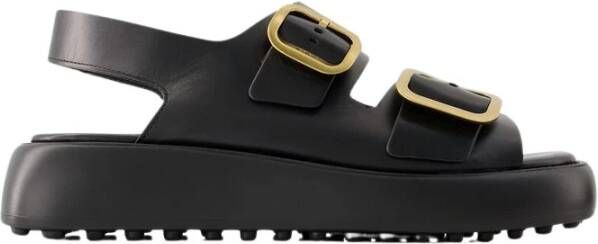 TOD'S Dubbele Rubberen Sandalen Zwart Black Dames