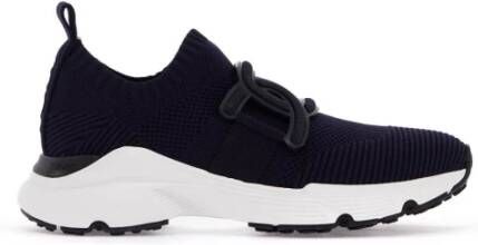 Tod's Elastische Gebreide Sneakers met Leren Detail