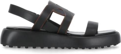 TOD'S Flat Sandals Black Dames