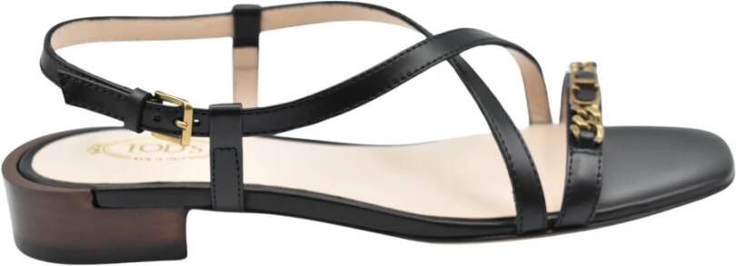 TOD'S Flat Sandals Black Dames