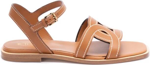 TOD'S Flat Sandals Brown Dames