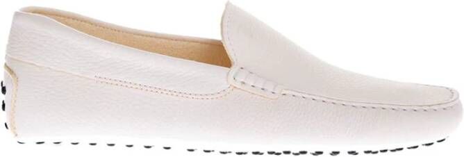 TOD'S Flexibele Mocins Witte Loafers met Rubberen Studs White Heren