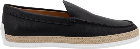 TOD'S Gegraveerde Leren Loafer Black Heren