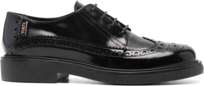 Tod's Geveterde Rubberen Sneakers in Zwart