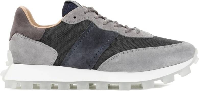 TOD'S Grijze Hardloopschoenen Amandel Teen Vetersluiting Multicolor Heren