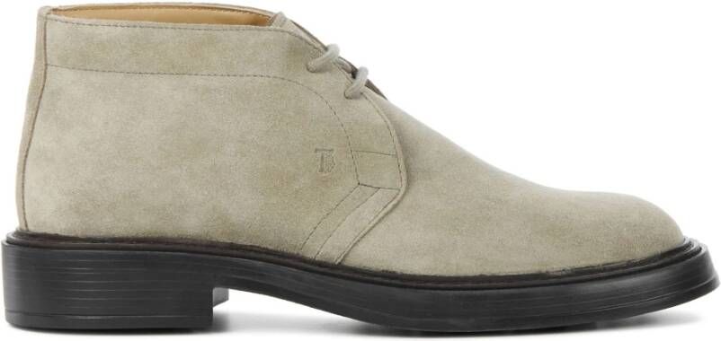 TOD'S Grijze Suède Laarzen Gray Heren