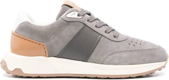 TOD'S Grijze Suède Sneakers Multicolor Heren