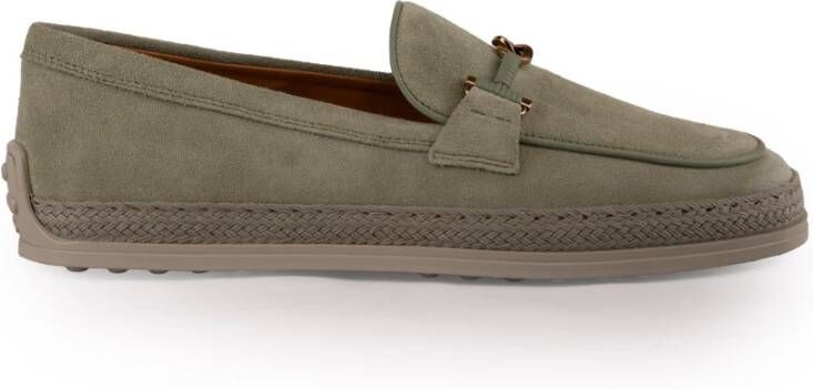 TOD'S Groene Leren Instapmocassins Green Dames