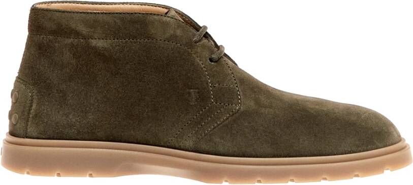 TOD'S Groene Suède Enkellaarzen Aw23 Green Heren