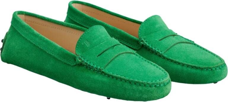 TOD'S Groene Suède Gommino Loafers Green Dames