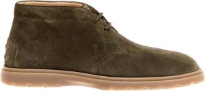 TOD'S Groene Suède Loafers Groen Heren