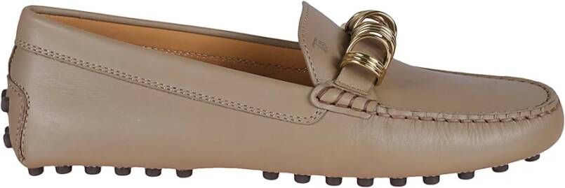 Tod's Handgemaakte leren loafers Cappuccino kleur