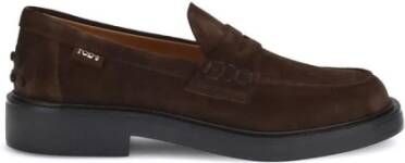 Tod's Handgestikte suède loafers met rubberen zool