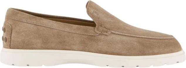 TOD'S Suède instaploafers met iconisch monogram Brown Heren