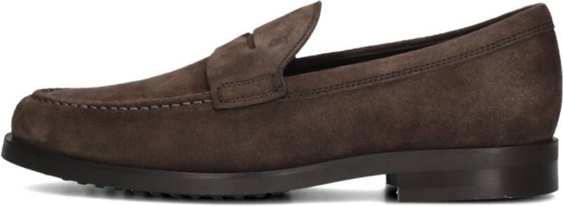 TOD'S Bruine Suède Platte Schoenen Gemaakt in Italië Brown Heren