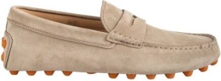 TOD'S Bruine Leren Loafer Platte Schoenen Brown Heren