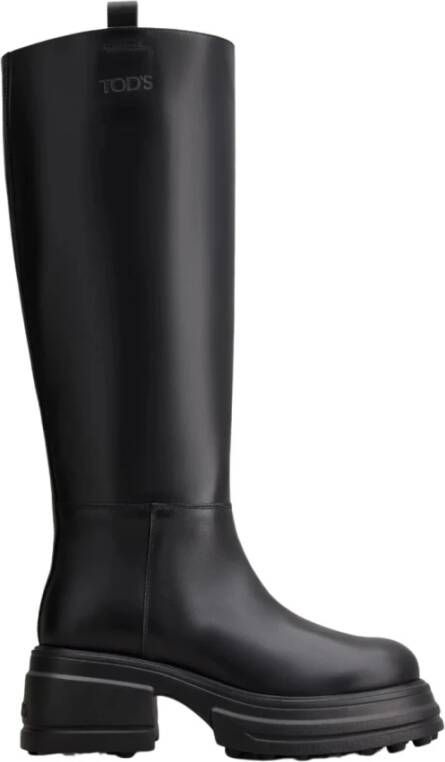 TOD&apos;S Hoge Laarzen Dames Xxw84k0hn40goc Maat: 38 Materiaal: Leer Kleur: Zwart