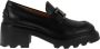 TOD'S Hoge leren instapper met metalen kettingband Black Dames - Thumbnail 2