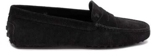 TOD'S Zwarte suède mocassins Black Dames