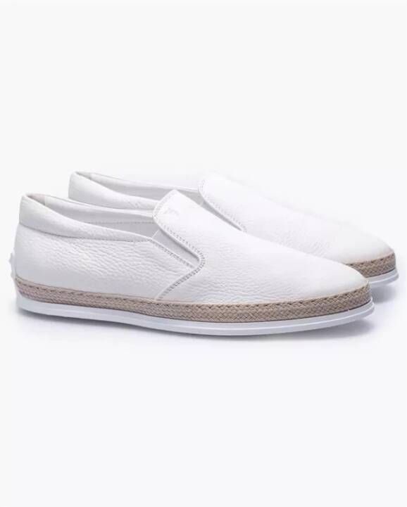 TOD'S Instappers van korrelig leer Wit 1 2 White Heren