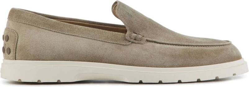 TOD'S Suède instaploafers met iconisch monogram Brown Heren