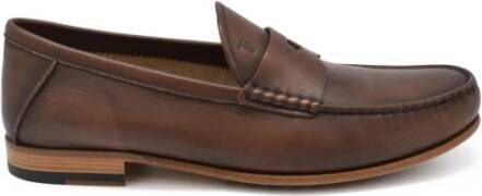 TOD'S Italiaanse leren loafers voor heren Brown Heren
