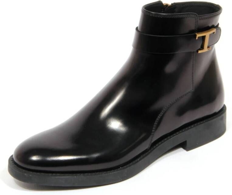 Tod's Italiaanse Leren Platte Enkellaarzen