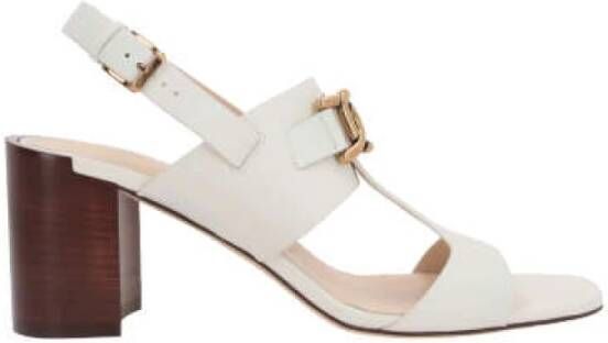 TOD'S Ivoor Leren Ketting Sandalen White Dames