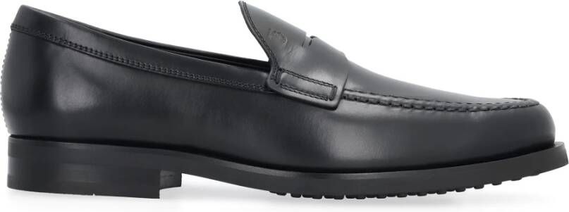 TOD'S Kalfsleren Penny Bar Loafers Black Heren