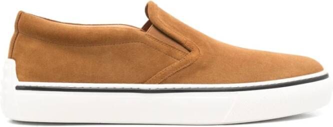 TOD'S Karamelbruine Elastische Platte Schoenen Brown Heren