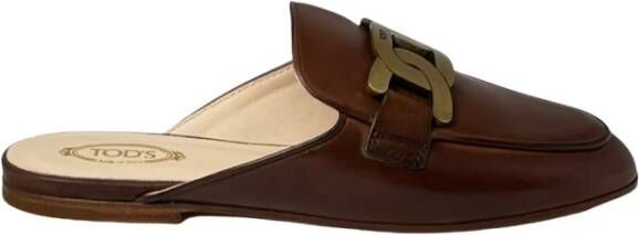 TOD'S Verhoog je stijl met deze platte schoenen Brown Dames