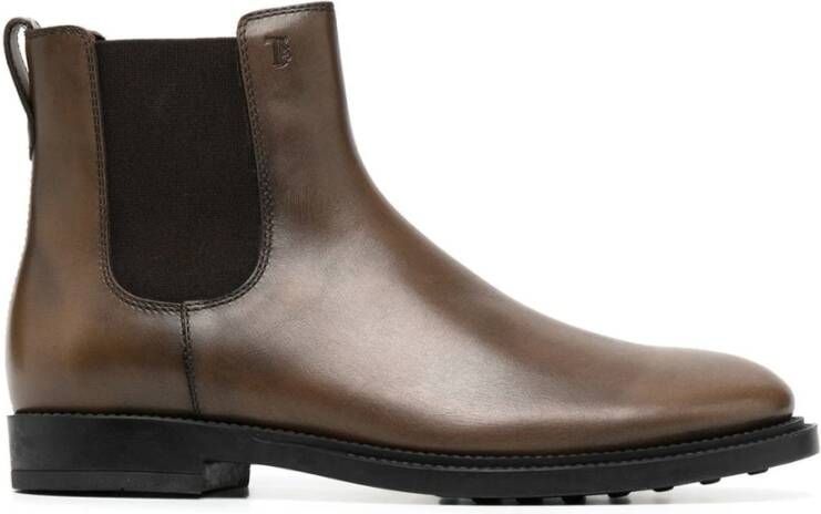 TOD'S Klassieke Chelsea Boots voor Mannen Brown Heren
