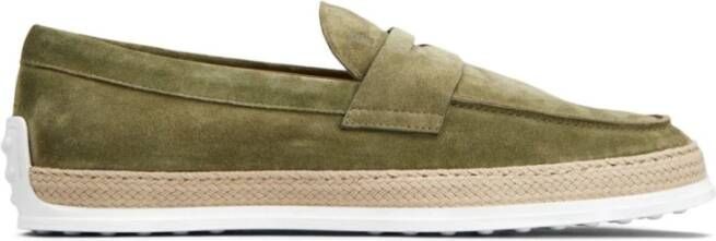 TOD'S Klassieke groene suède schoenen Green Heren