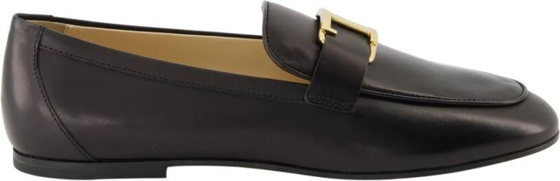 Tod's Zwarte leren mocassin met T-accessoire