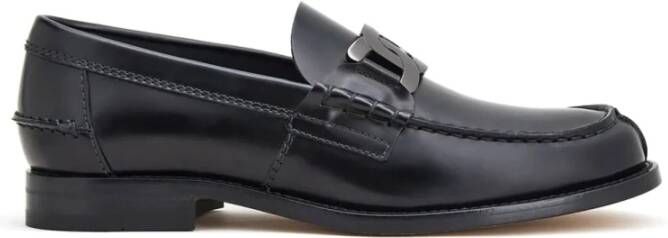 TOD'S Klassieke Zwarte Leren Loafers Black Heren