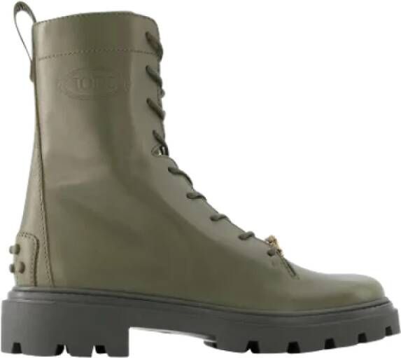 TOD'S Leather boots Green Dames