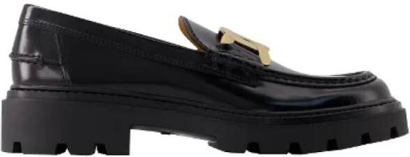 TOD'S Leather flats Black Dames