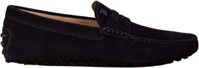 TOD'S Leren Crust Moccasins met Decoratieve Poot Black Heren