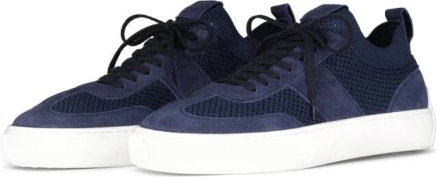 TOD'S Leren & Gebreide Sneakers Blue Heren