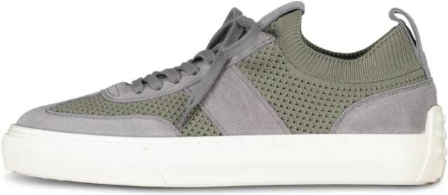 TOD'S Leren Gebreide Sneakers Green Heren