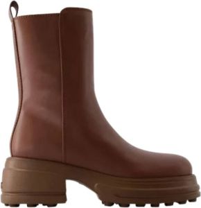 TOD'S Leren instaplaarzen van glad kalfsleer Bruin Dames