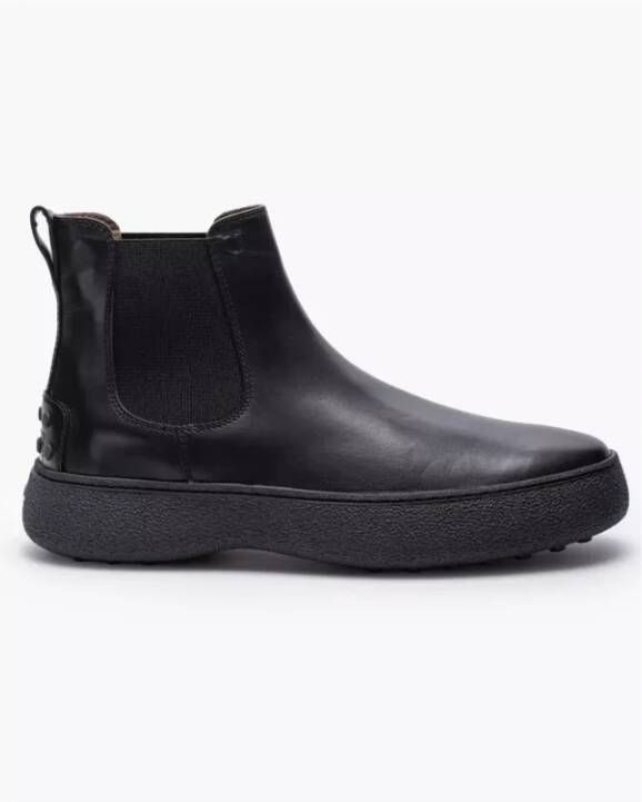TOD'S Leren laarzen met elastiek en studs Zwart Maat: 10 1 2 Black Heren