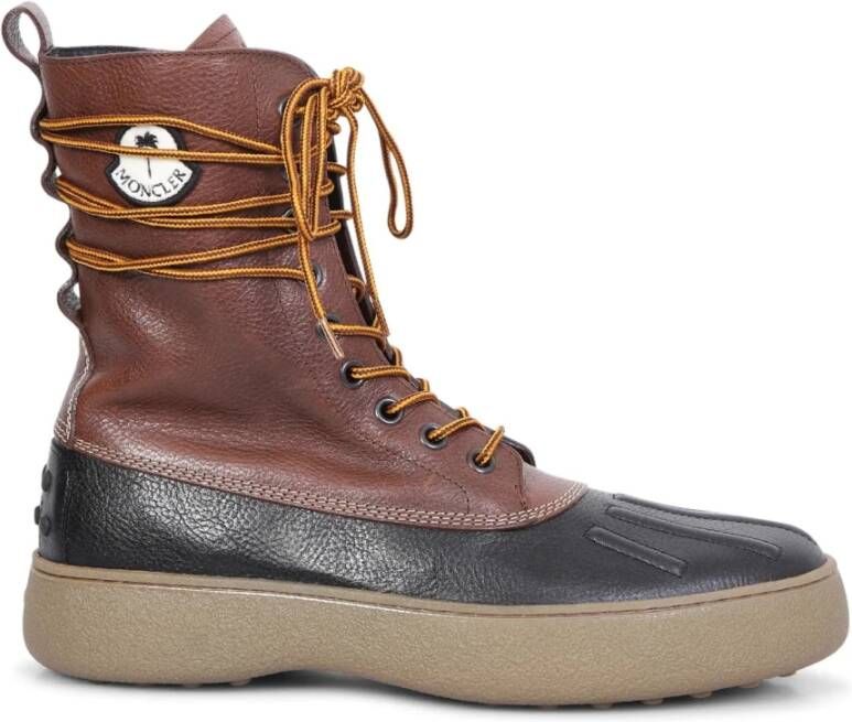 TOD'S Leren laarzen met zijlogo detail Brown Dames